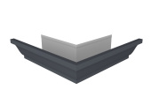 Угол желоба наружный Vortex в2 матовый 130мм RAL 7024 мокрый асфальт Центр Кровли