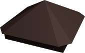 Колпак на столб Пирамида 390х390мм 0,45 PE с пленкой RAL 8017 шоколад Центр Кровли