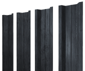 Штакетник П-образный В с прямым резом 0,45 Print Premium Grey Wood TwinColor Центр Кровли