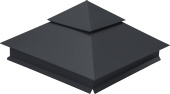 Колпак на столб двойной 390х390мм 0,45 PE с пленкой RAL 7024 мокрый асфальт Центр Кровли