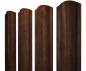 Штакетник Круглый фигурный 0,45 Print-Double Premium Cherry Wood Dark F Центр Кровли