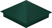 Колпак на столб 390х390мм 0,4 PE с пленкой RAL 6005 зеленый мох Центр Кровли