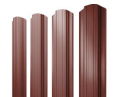 Штакетник Прямоугольный фигурный Grand Line 0,5 Сатин RAL 3009 оксидно-красный Центр Кровли
