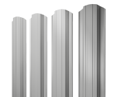 Штакетник Прямоугольный фигурный Grand Line 0,5 Сатин RAL 9006 бело-алюминиевый Центр Кровли