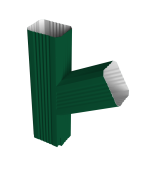 Тройник прямоугольный левый Vortex Lite PE RAL 6005 зеленый мох Центр Кровли