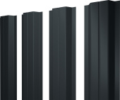 Штакетник П-образный A с прямым резом Grand Line 0,5 Velur RAL 7016 антрацитово-серый Центр Кровли