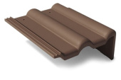 Боковая цементно-песчаная черепица Braas Франкфуртская правая, темно-коричневый Центр Кровли