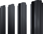 Штакетник П-образный B фигурный Grand Line 0,5 Сатин матовый ТХ RAL 7024 мокрый асфальт Центр Кровли