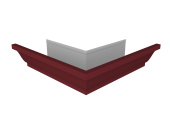 Угол желоба со сварным швом наружный Vortex в2 130мм RAL 3005 красное вино Центр Кровли
