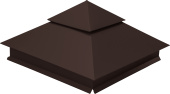Колпак на столб двойной 390х390мм 0,45 PE с пленкой RAL 8017 шоколад Центр Кровли
