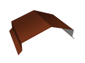 Парапетная крышка угольная 200мм Grand Line 0,5 Сатин с пленкой RAL 3009 оксидно-красный (3м) Центр Кровли