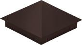 Колпак на столб 390х390мм 0,4 PE с пленкой RAL 8017 шоколад Центр Кровли