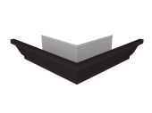 Угол желоба наружный Vortex в2 матовый 130мм RAL 9005 черный Центр Кровли
