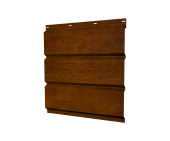 Софит металлический Классик Grand Line центральная перфорация 0,45 Print-Double Premium с пленкой Golden Wood Intense F Центр Кровли