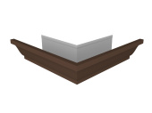 Угол желоба наружный Vortex в2 матовый 130мм RAL 8017 шоколад Центр Кровли