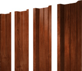 Штакетник П-образный B с прямым резом Grand Line 0,45 Print Elite Rowan TwinColor Центр Кровли