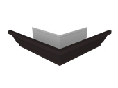 Угол желоба со сварным швом наружный Vortex в2 матовый 130мм RAL 9005 черный Центр Кровли