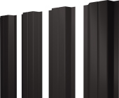 Штакетник П-образный A с прямым резом Grand Line 0,5 Velur RR 32 темно-коричневый Центр Кровли