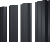 Штакетник П-образный A с прямым резом Grand Line 0,5 Velur RAL 7024 мокрый асфальт Центр Кровли