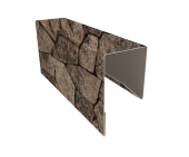 Планка П-образная заборная 17 Grand Line 0,45 Принт Элит Королевский камень TwinColor (3м) Центр Кровли