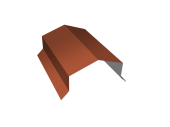 Парапетная крышка угольная 100мм Grand Line 0,45 ПЭ с пленкой RAL 8004 терракота (3м) Центр Кровли