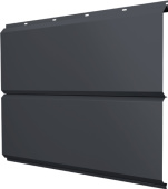 Софит металлический ЭкоБрус новый Grand Line без перфорации 0,5 Полидэкстер TwinColor с пленкой RAL 7024 мокрый асфальт Центр Кровли