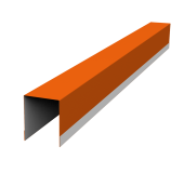 Планка опорная составная внутренняя для забора жалюзи Palermo 0,45 PE RAL 2004 оранжевый (2,5м) Центр Кровли
