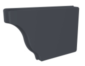 Заглушка желоба правая Vortex в2 матовый 130мм RAL 7024 мокрый асфальт Центр Кровли