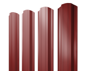 Штакетник Прямоугольный фигурный Grand Line 0,5 Сатин RAL 3011 коричнево-красный Центр Кровли