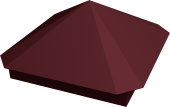 Колпак на столб Пирамида 390х390мм 0,45 PE с пленкой RAL 3005 красное вино Центр Кровли