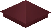 Колпак на столб 390х390мм 0,4 PE с пленкой RAL 3005 красное вино Центр Кровли
