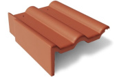 Боковая цементно-песчаная черепица Braas Франкфуртская левая, красный Центр Кровли
