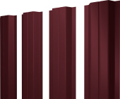 Штакетник П-образный A с прямым резом Grand Line 0,45 Drap RAL 3005 красное вино Центр Кровли