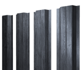Штакетник П-образный A с прямым резом 0,45 Print Premium Grey Wood TwinColor Центр Кровли