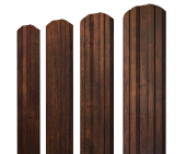 Штакетник Twin фигурный 0,45 Print Premium Cherry Wood Dark FTC Центр Кровли