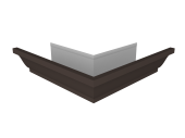 Угол желоба со сварным швом наружный Vortex в2 матовый 130мм RR 32 темно-коричневый Центр Кровли