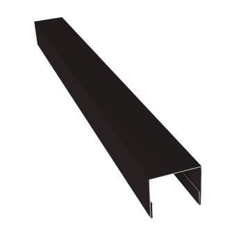 картинка Планка П-образная заборная 24 Grand Line 0,45 ПЭ двухсторонний с пленкой RAL 9005 черный (2м) Центр Кровли