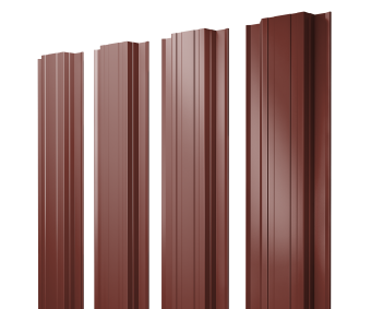 картинка Штакетник Прямоугольный с прямым резом Grand Line 0,5 Сатин RAL 3009 оксидно-красный Центр Кровли