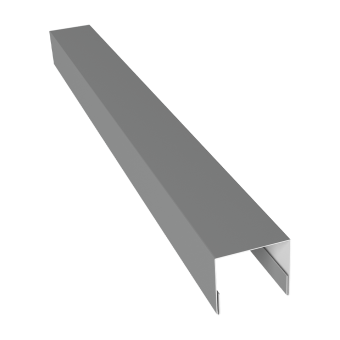 картинка Планка П-образная заборная 24 Grand Line 0,5 Сатин с пленкой RAL 9006 бело-алюминиевый (3м) Центр Кровли