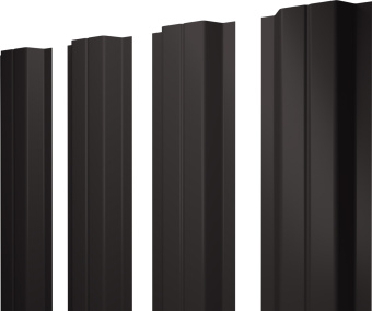 картинка Штакетник П-образный A с прямым резом Grand Line 0,5 Velur RR 32 темно-коричневый Центр Кровли