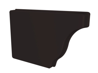 картинка Заглушка желоба левая Vortex в2 матовый 130мм RAL 9005 черный Центр Кровли