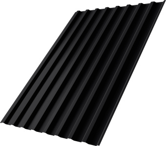 картинка Профнастил С20B Grand Line 0,5 PurPro матовый RAL 9005 черный Центр Кровли