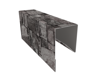 картинка Планка П-образная заборная 17 Grand Line 0,45 Принт Элит Камень TwinColor (3м) Центр Кровли