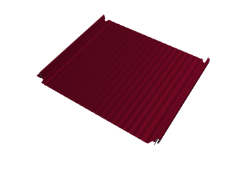 картинка Кликфальц Double Pro Gofr Grand Line 0,45 PE с пленкой на замках RAL 3003 рубиново-красный Центр Кровли