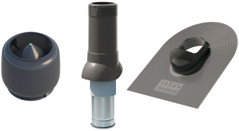 фото Комплект вентиляции Технониколь для гибкой черепицы 125/160 серый Центр Кровли картинка Комплект вентиляции Технониколь для гибкой черепицы 125/160 серый Центр Кровли