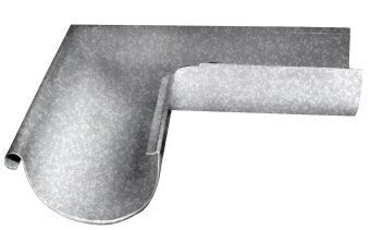 картинка Угол желоба внешний Grand Line ZN 90гр 150мм Zn цинк Центр Кровли