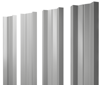 картинка Штакетник М-образный A с прямым резом Grand Line 0,5 Сатин RAL 9006 бело-алюминиевый Центр Кровли