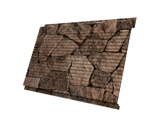 картинка Софит Вертикаль 0,2 Grand Line gofr 0,45 Print Elite с пленкой King Stone TwinColor Центр Кровли