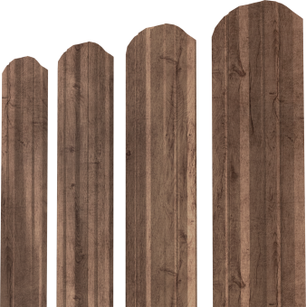 картинка Штакетник Twin XL фигурный Grand Line 0,45 Print Premium Almond Wood Fresh Центр Кровли