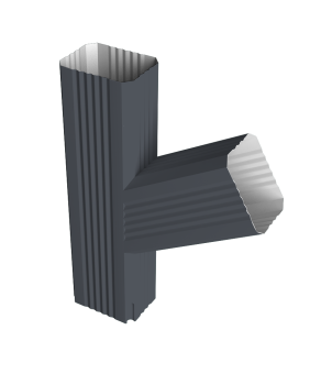 картинка Тройник прямоугольный правый Vortex Lite PE 7024 мокрый асфальт Центр Кровли
